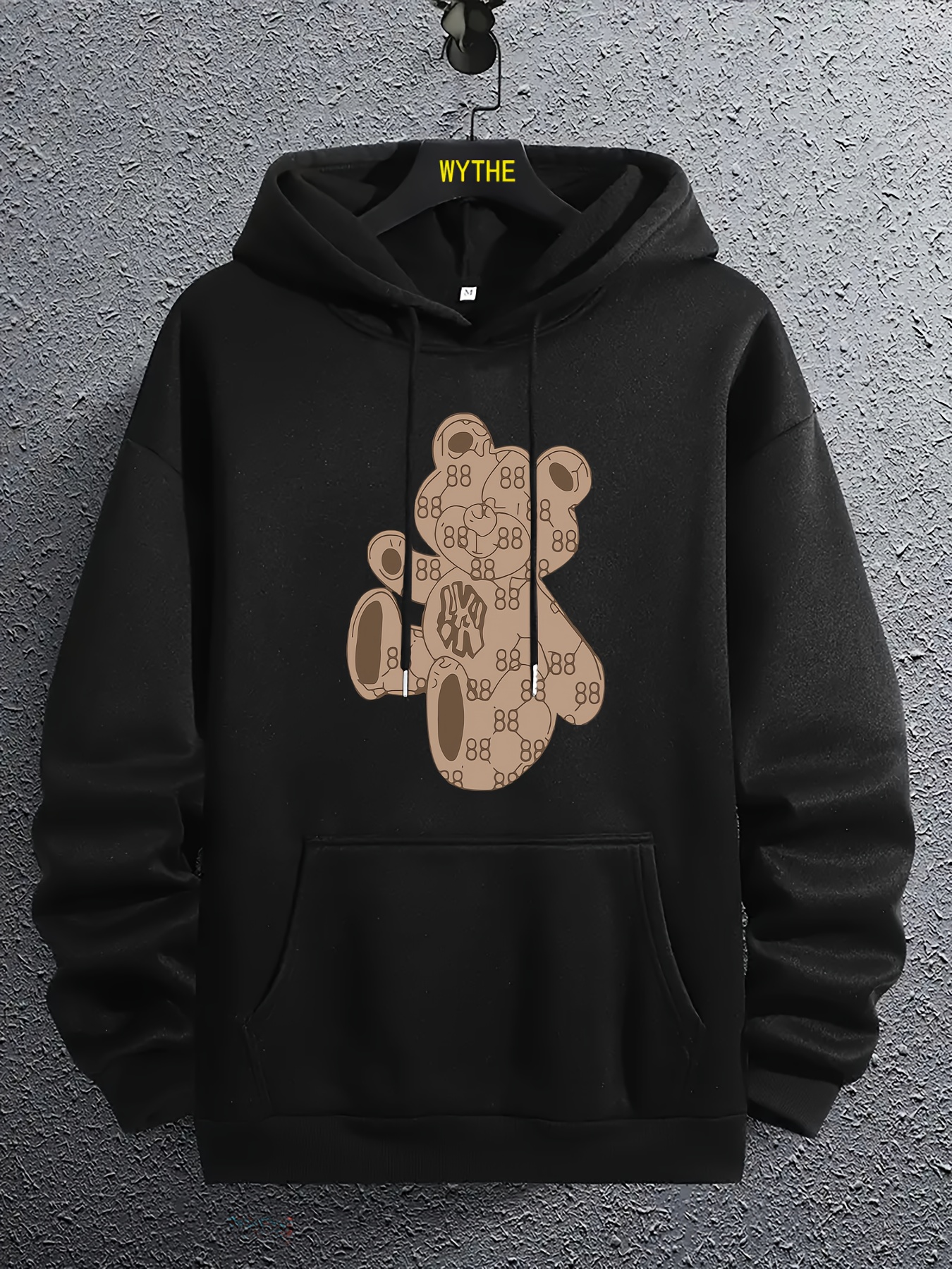 Drew Bear Soft Fabric Oversize Hoodies Embroidered Design 