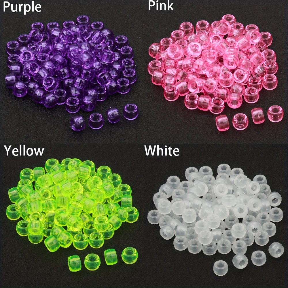 100pcs Pony Beads Plastic Beads for Craft Bracelets Making Hair