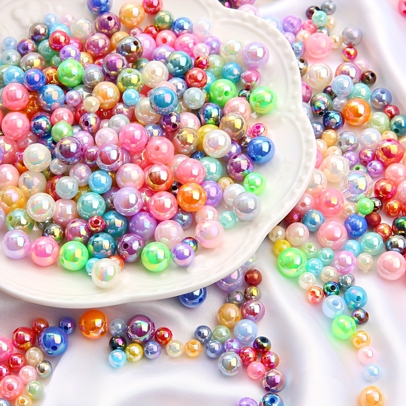 Lot Acrylic Round Shape Beads Imitation Pearls Beads With - Temu