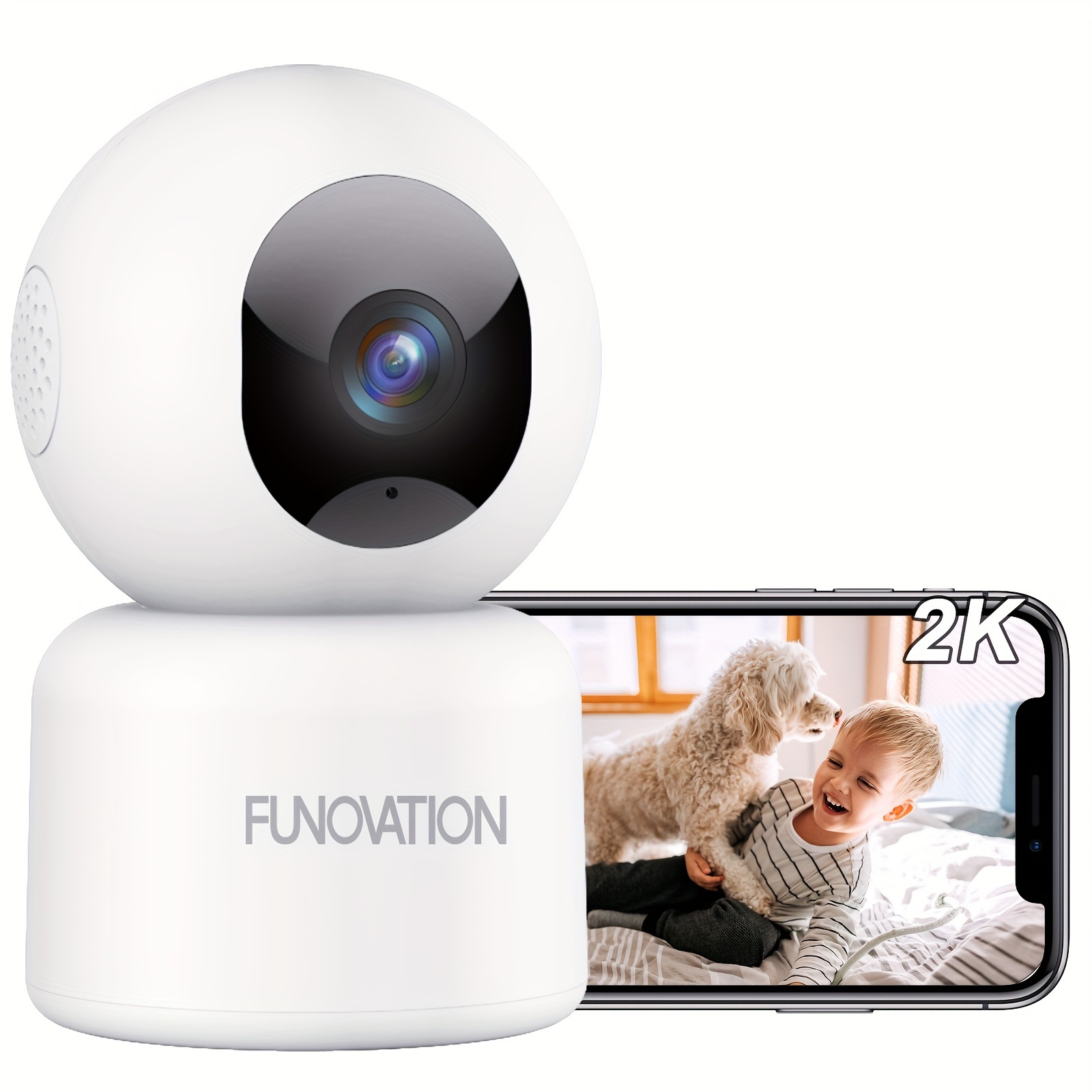 Xiaomi Mi 360° Home Security Camera 2K, Mi Smart IP Camera 2K 360 Angle  Video CCTV WiFi Night Vision Wireless Webcam Surveillance Camera Baby  Monitor, White 