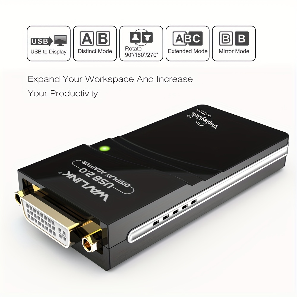  WAVLINK Adaptador USB 3.0 a HDMI VGA, adaptador USB a VGA HDMI  con puerto de audio para múltiples monitores, compatible con Windows 11,  10, 8.1, 7, XP y Mac : Electrónica