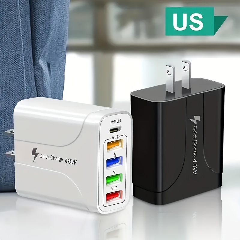 

Pd 48w Fast Charging For All Phone Quick Charging Multi-ports Charging Head Pd+4usb Ports Adapter
