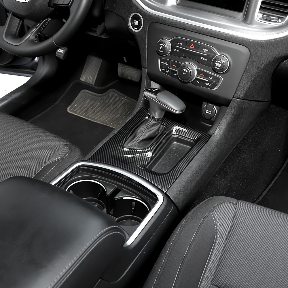 Red Center Console Gear Shift Box Panel Trim Cover For Dodge Charger 2015-2022