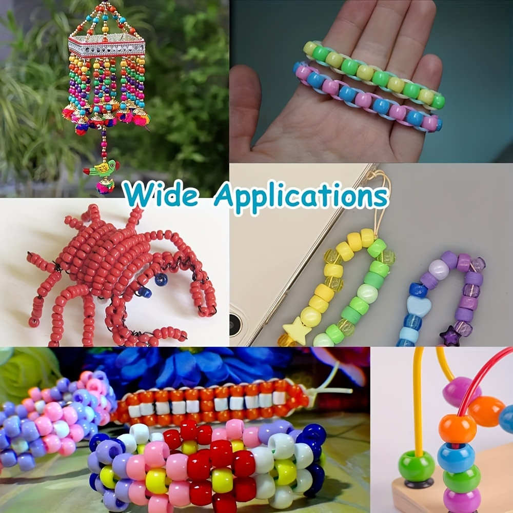 Pony Beads for Bracelets, Cridoz Bead Bracelet Making Kit Include 24 Colors  Pastel Pony Beads and Letter Beads Round for