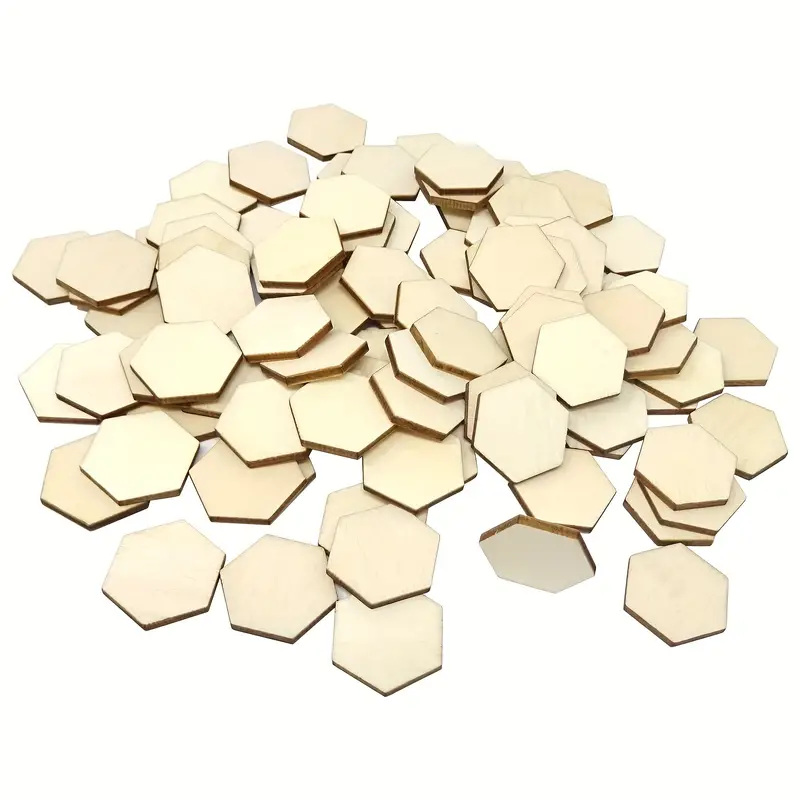 Hexagon Blank Wood Pieces Wood Wood - Temu