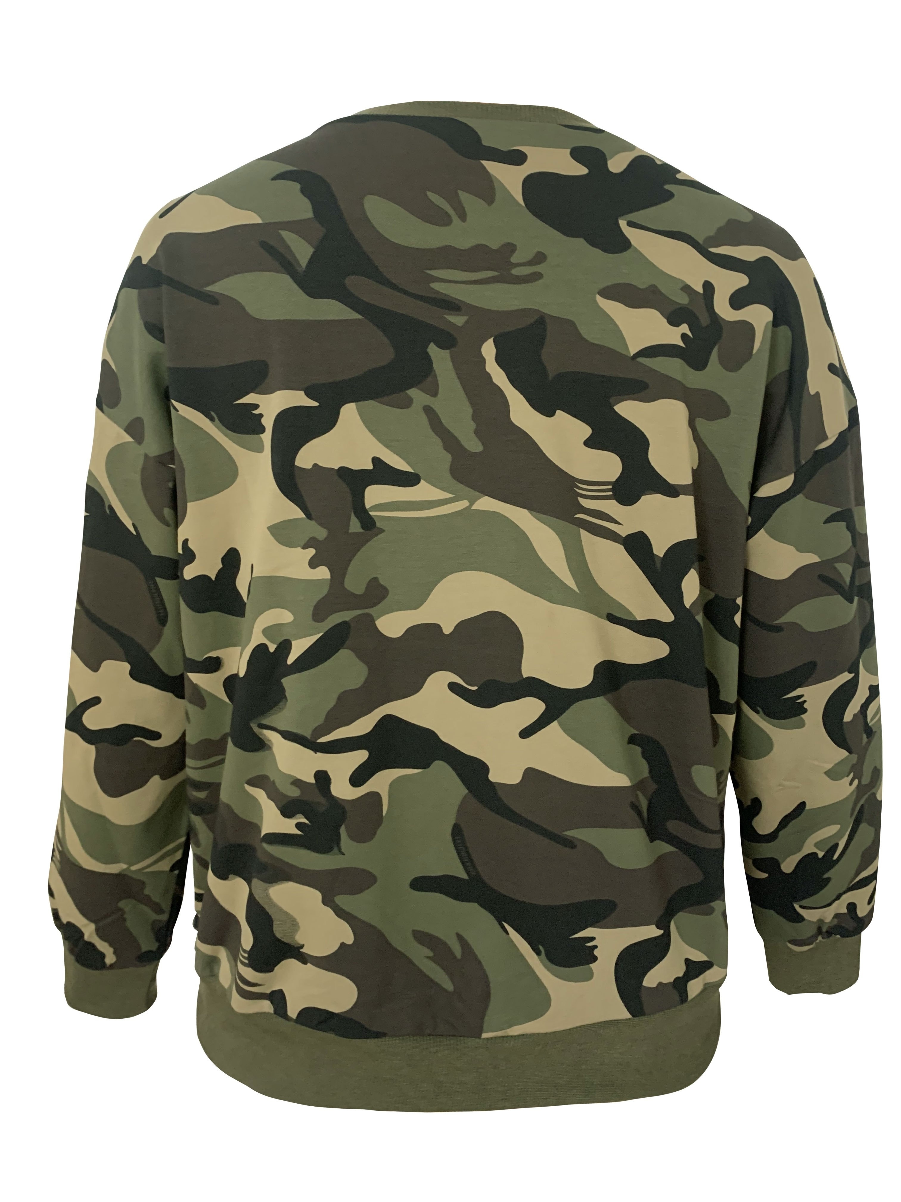 Sudadera Estampado Camuflaje Sudadera Informal Manga Larga Temu