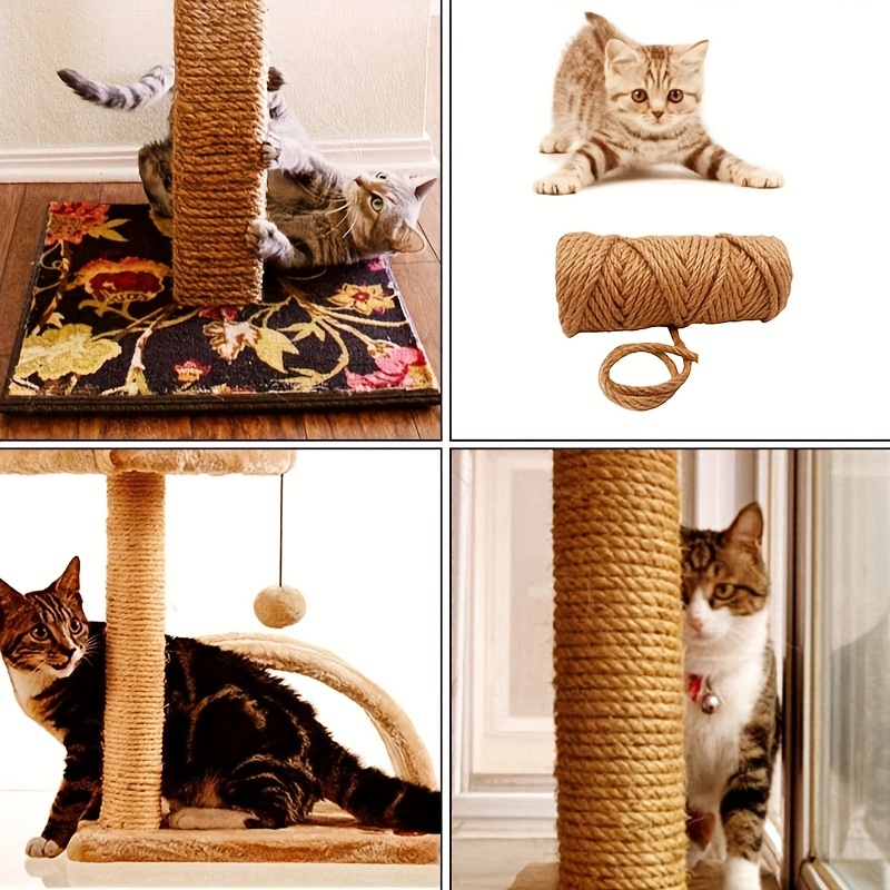 Natural Jute Rope Cat Scratching Post Tree Replacement Diy - Temu