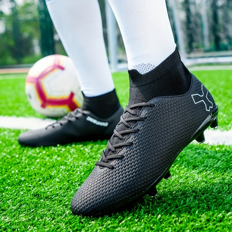  Tacos de fútbol para hombres/niños grandes FG/AG botas de fútbol  zapatillas de entrenamiento para jóvenes, Negro-fg : Ropa, Zapatos y Joyería