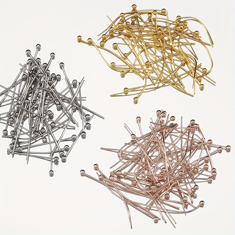 400pcs/box Flat Head Pins Earrings Findings Needles For Jewelry