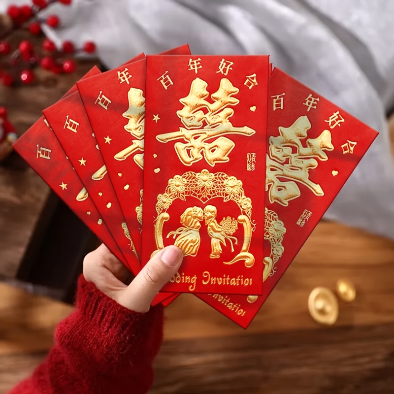 6Pcs Delicate Red Envelopes Chinese Red Envelope Cute Envelopes for New  Year