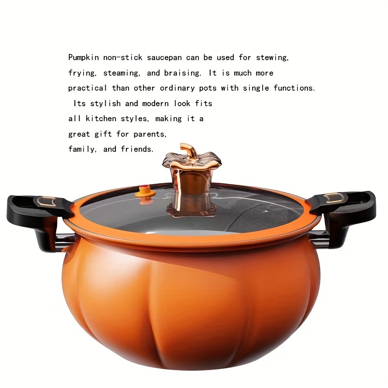 Multifunctional Non-stick Micro Pressure Pot, Pumpkin Micro Pressure Pot,  Micro Pressure Soup Pot with Glass Lid, Pressure Cooker for Kitchen (Color  