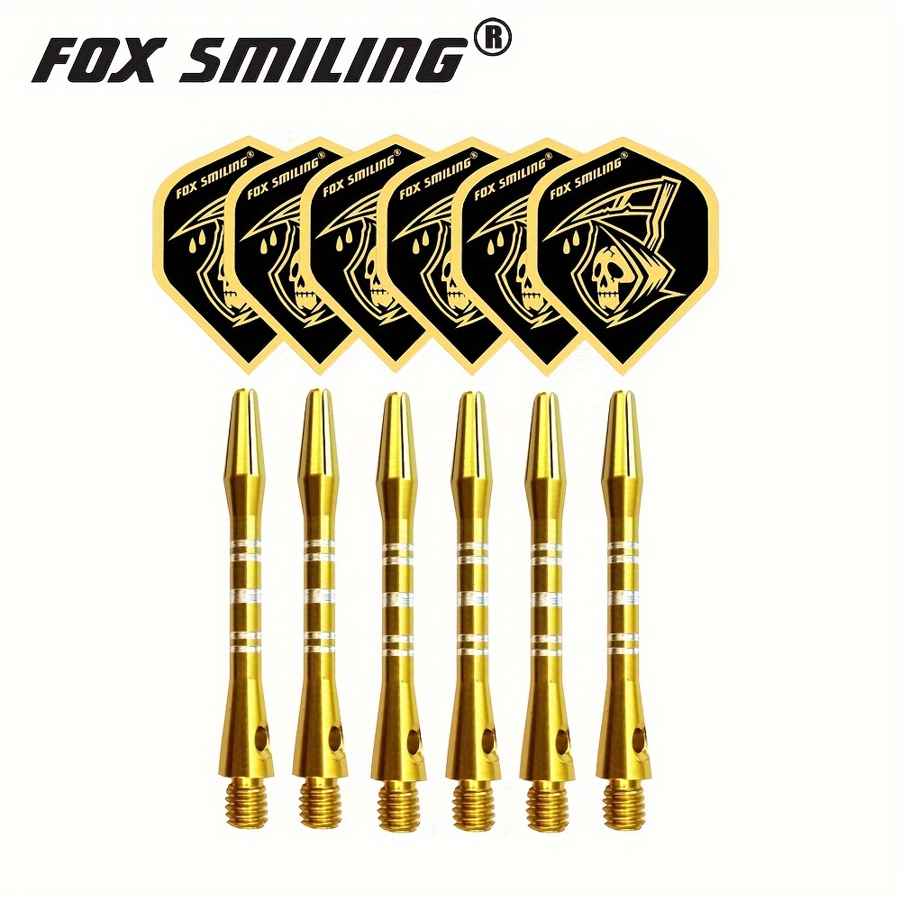 Fox Smiling 6pcs Dart Set With 6pcs Of 41mm Aluminum Alloy Darts And 2ba Threaded Shafts