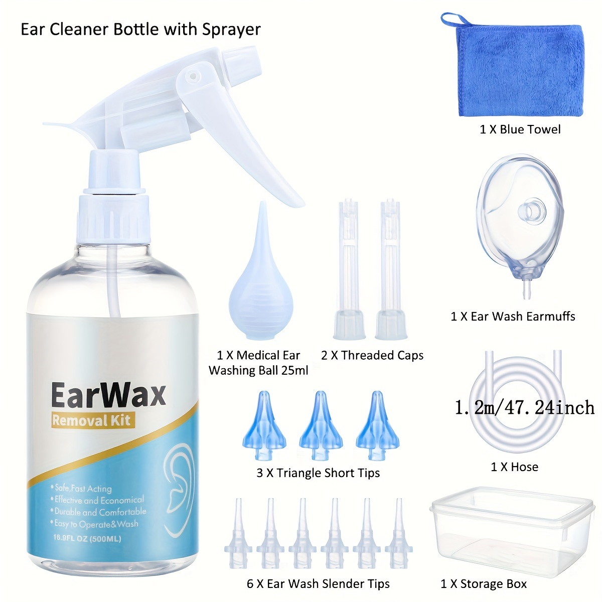Ear Wax Removal Tool Kit Reusable Ear Wax Remover Complete - Temu