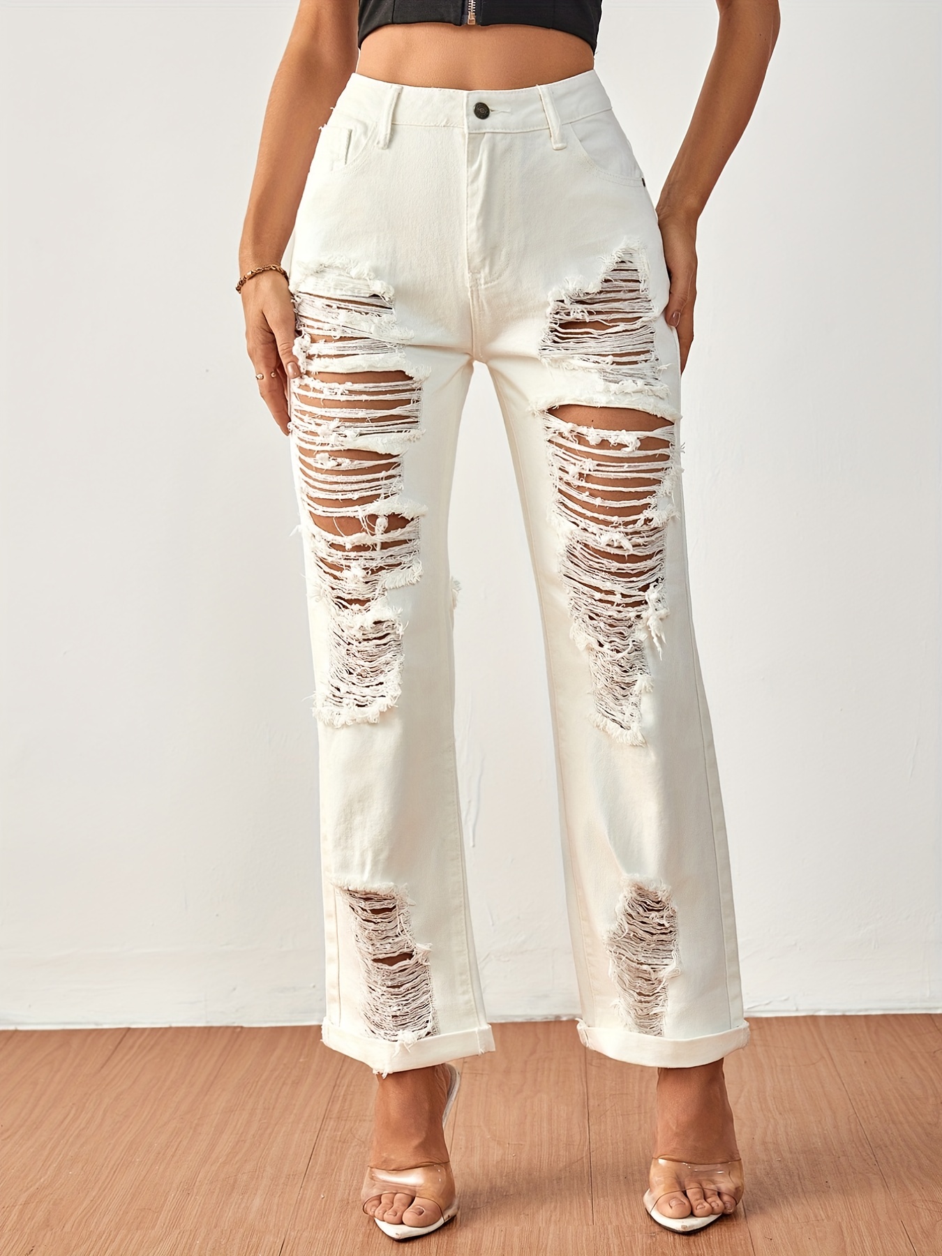 White ripped jeans store nz