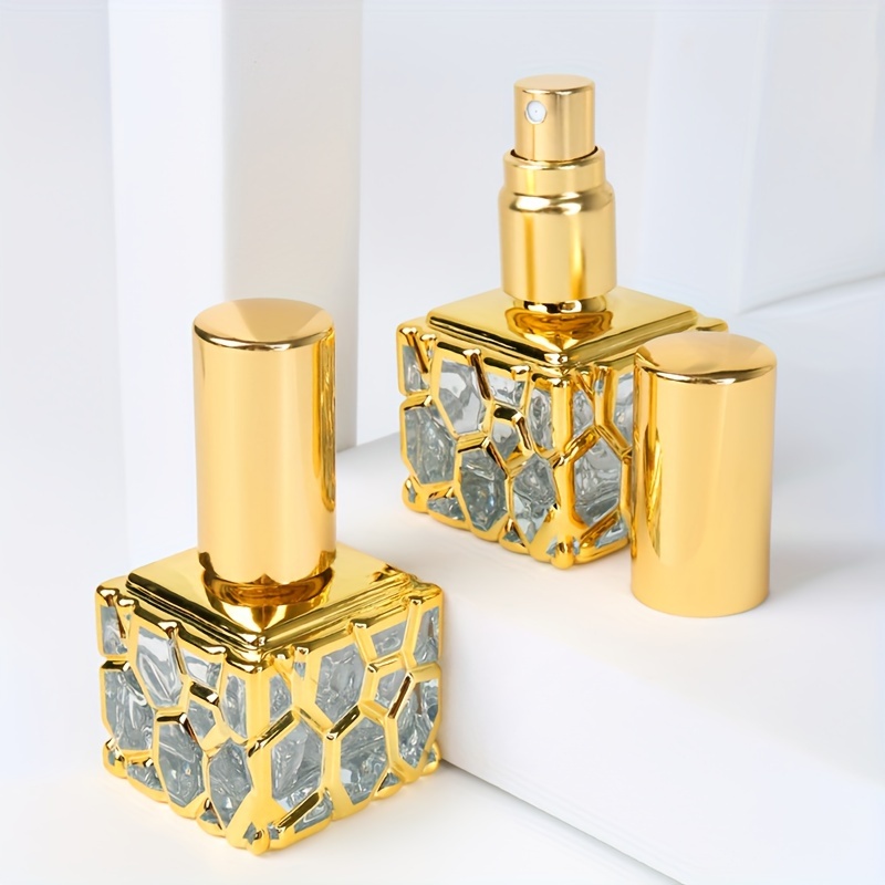 Golden Water Cube Portable Mini Perfume Atomizer Travel - Temu