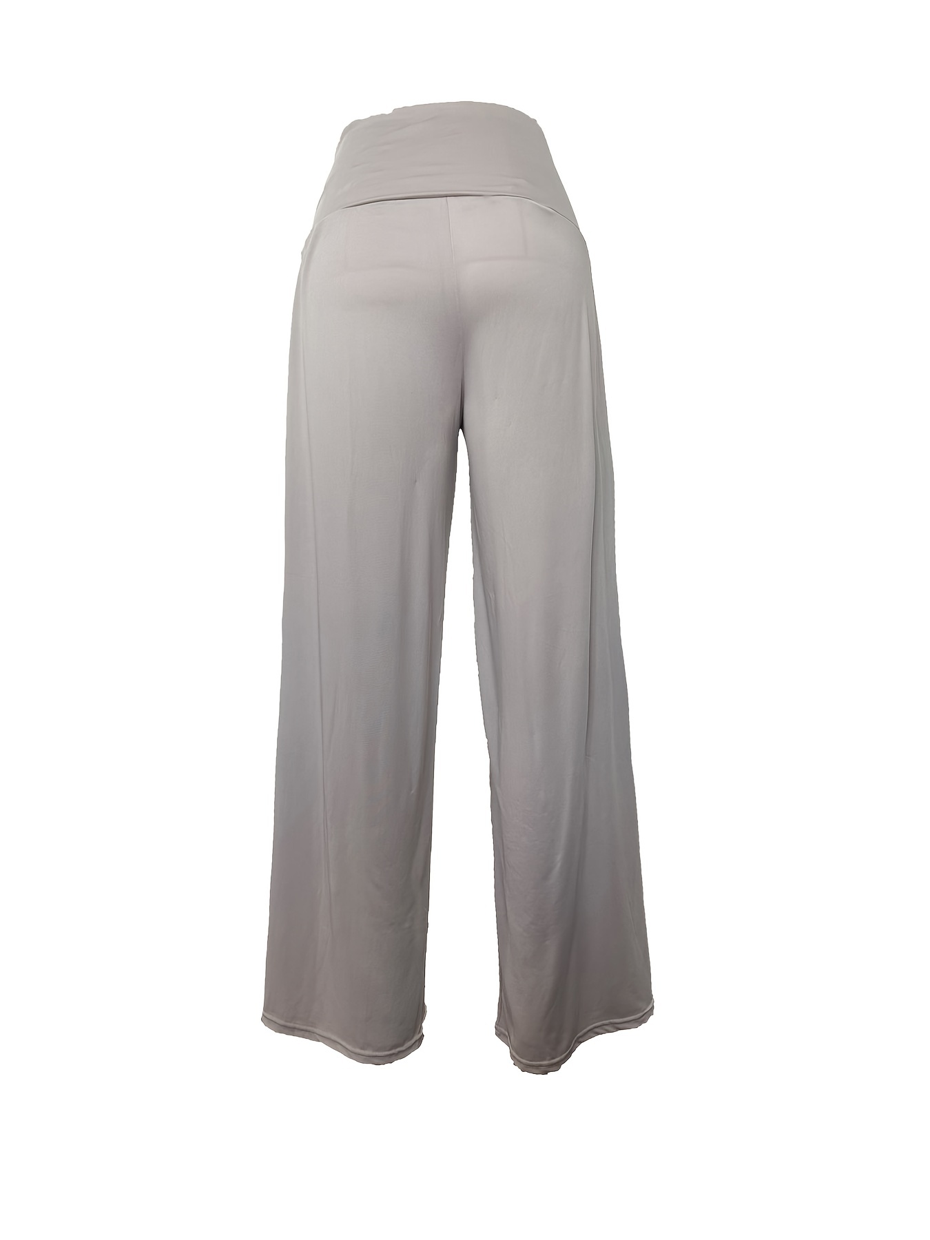 High Waist Wide Leg Pants, Solid Casual Pants, Women's Clothing