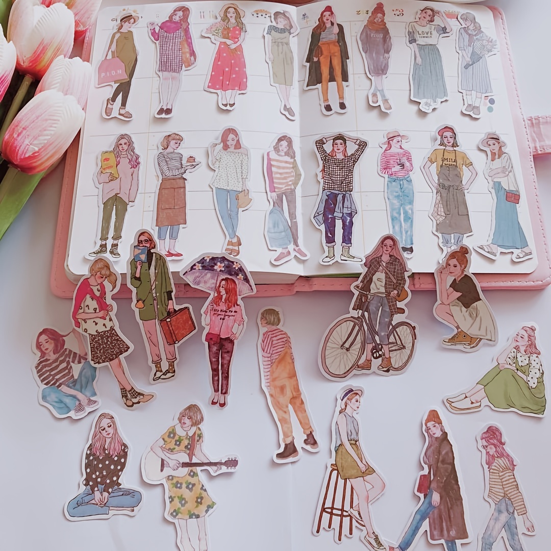 100pcs People Stickers For Journaling Scrapbooking, Lovely Urban Girl  Sticker Scrapbooking Supplies For Photo Album Decoration Planner Notebook  Bullet