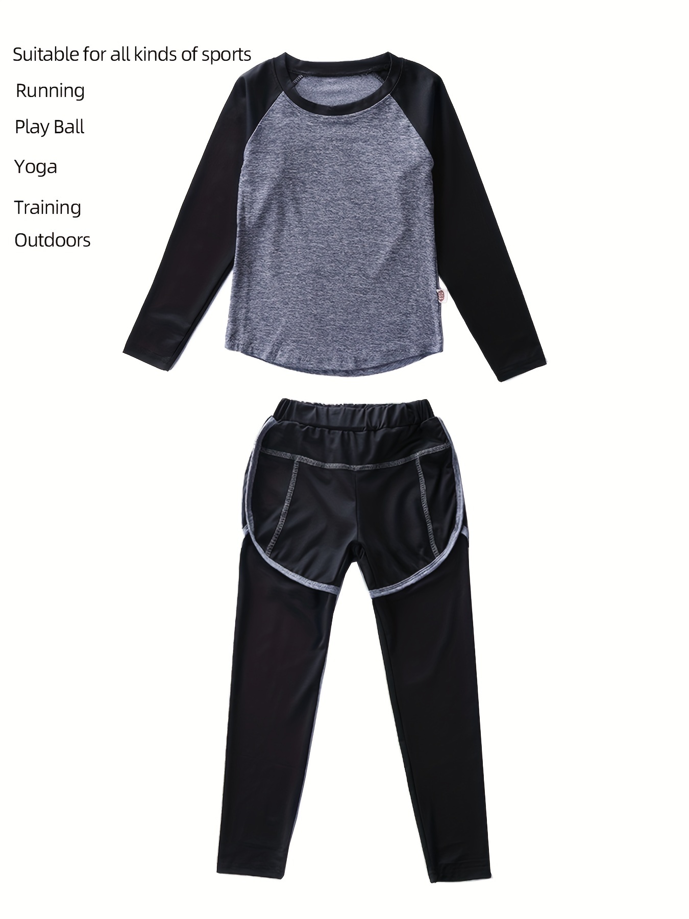 Girls' Sports Suit Casual Long Sleeve Top Pants Set Kids - Temu Austria