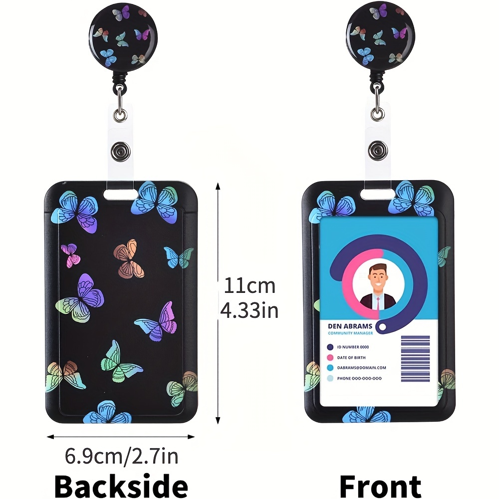 ID,Cell Phone,Badge Holder with Lanyard - Fashionable ID Card Holders with Retractable Lanyards - Soft Fiber,Metal Clip,Sturdy Buckle for Key