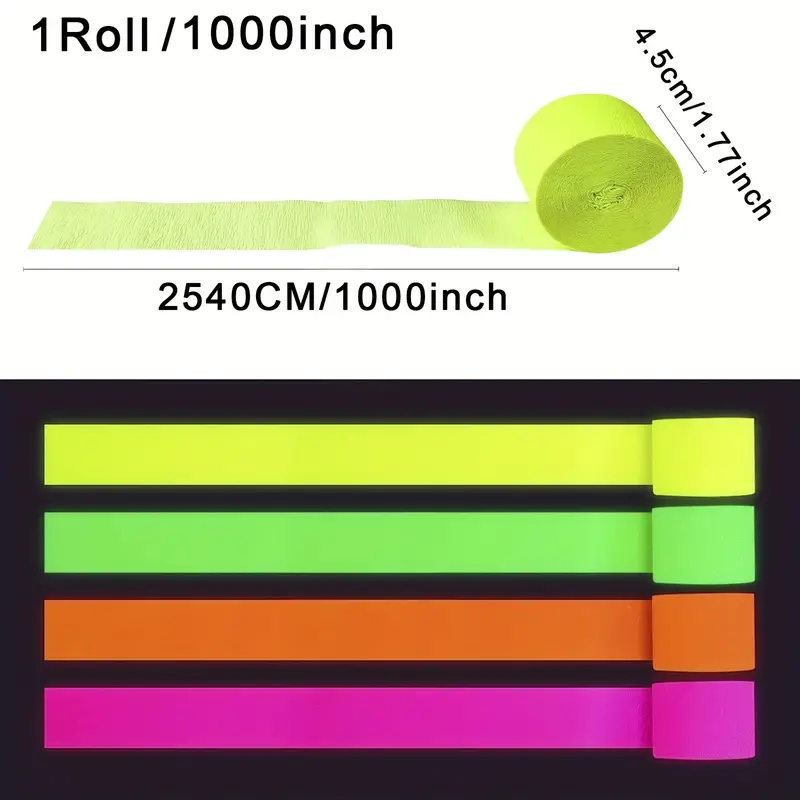 Uv Neon Streamers Crepe Paper Glow Party Supplies And - Temu Japan