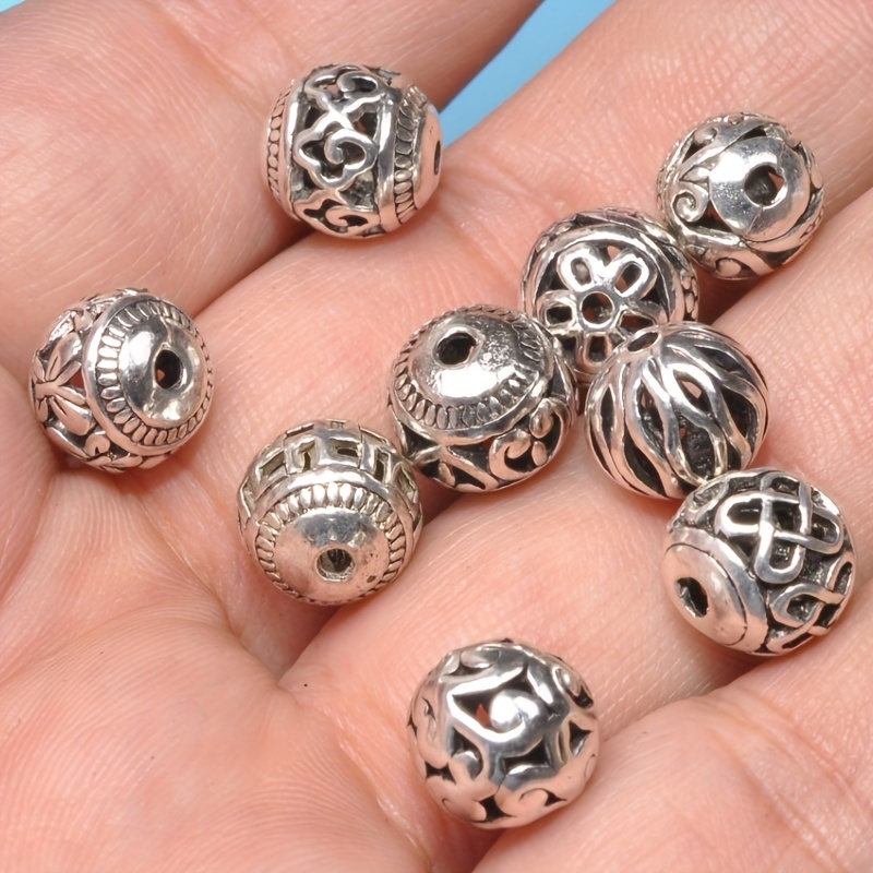 10pcs 11x12mm Antique Silver Plated Elegant Butterfly Loose Spacer Beads  Charm Necklace Diy Bead Jewelry Accessories Hole Fit 1mm Cord