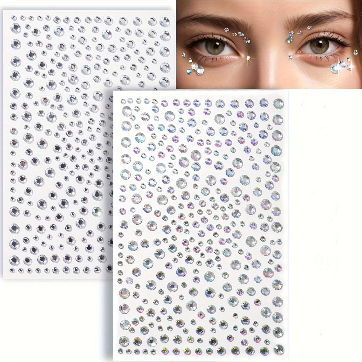 Face Rhinestones for Makeup Temporary Facial Jewels Stickers