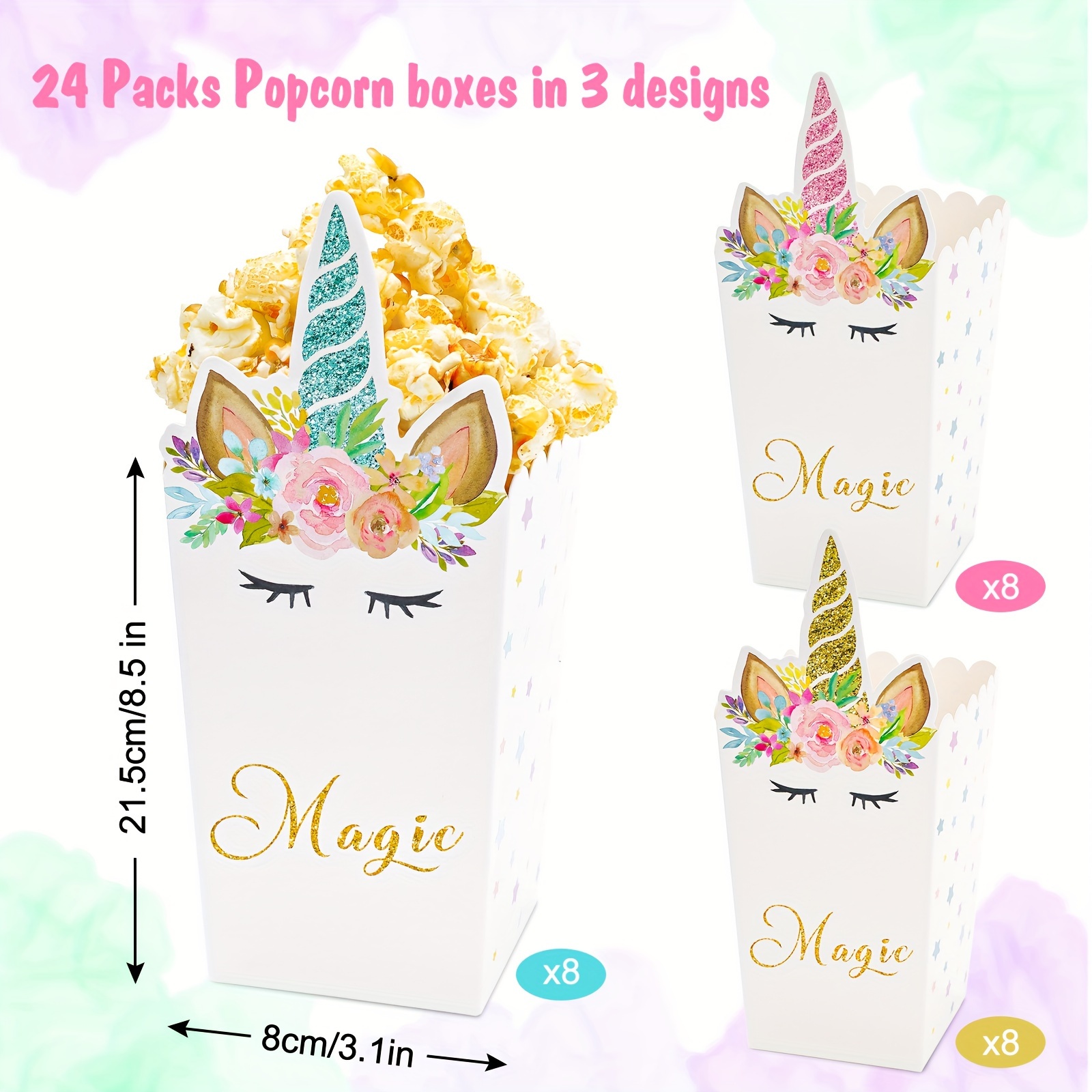 Magic Unicorn Party Gift Box Unicorn Party Popcorn Candy - Temu