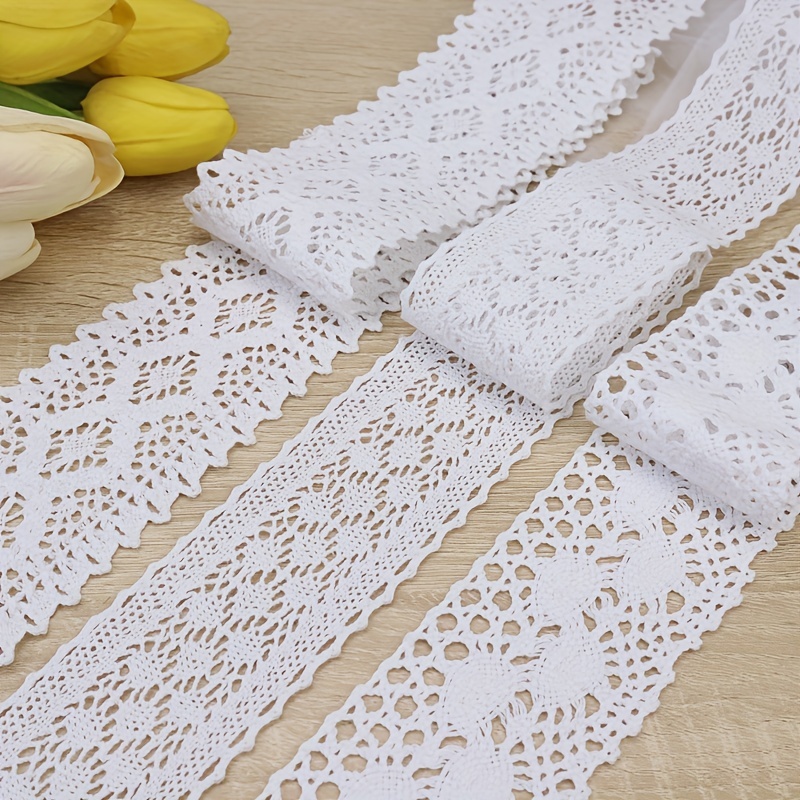  Ribbon Lace 45 Yards Vintage Ribbon Cotton Lace Ribbon Craft  Lace Crochet Sewing Lace for Gift Package Wrapping, Bridal Wedding  Decoration, Scrapbooking Supplies (Beige+White) : Clothing, Shoes & Jewelry