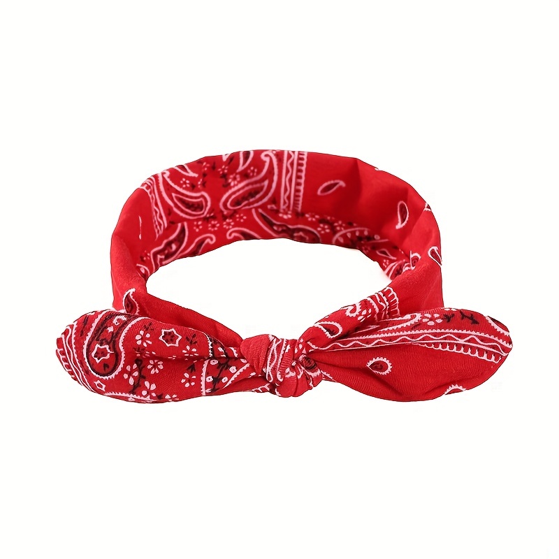 Boho Floral Rabbit Ear Headband Elastic Hair Accessories