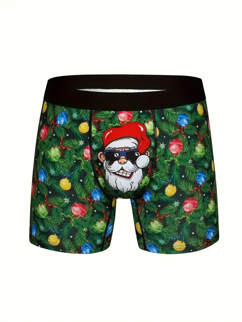 Christmas Hat Print Men's Fashion Breathable Boxer Panties - Temu