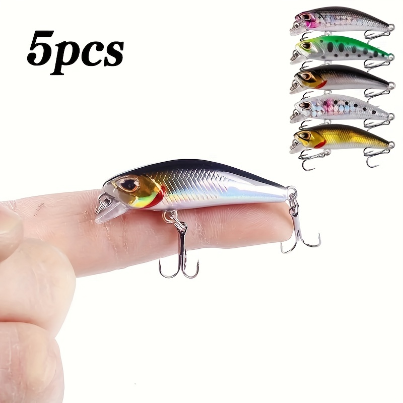 

5pcs Premium Sinking Minnow Fishing Lures - 4.5cm/3.5g Hard Bait Crankbait For Bass Fishing - Realistic Design For Maximum Attraction