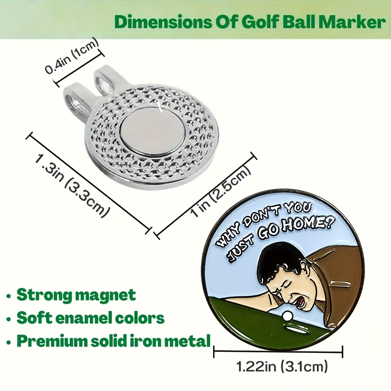 Funny Golf Ball Marker With A Standard Magnetic Hat Clip For - Temu