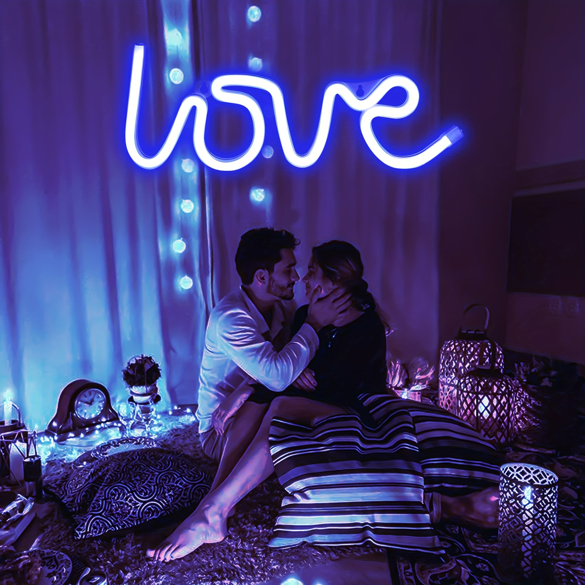 Lumière LED LOVE pour décoration de mariage, fournitures de fête