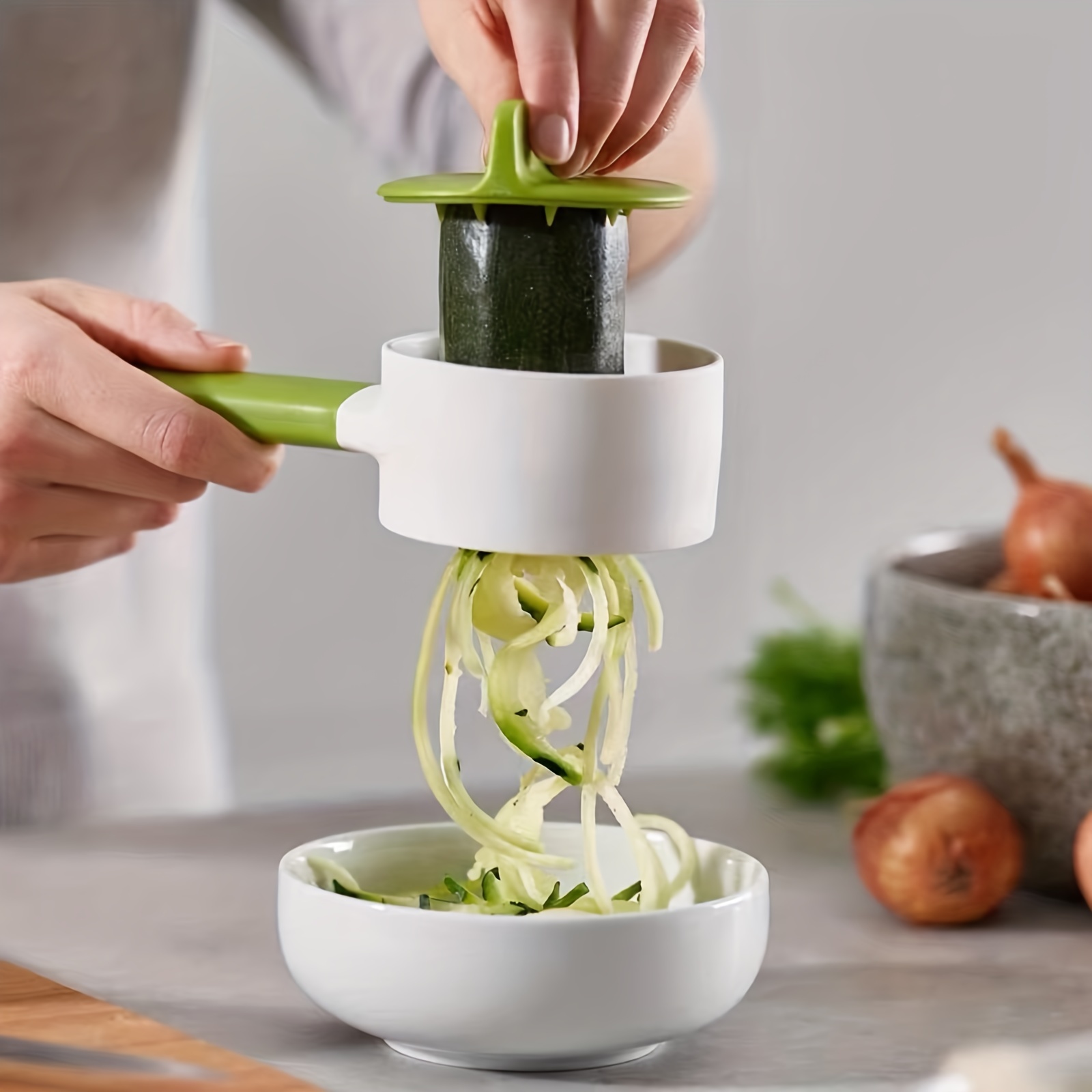 Portable Vegetable Slicer Handheld Spiralizer Peeler Spiral Slicer  Stainless Steel for Potatoes Spaghetti Kitchen Accessories