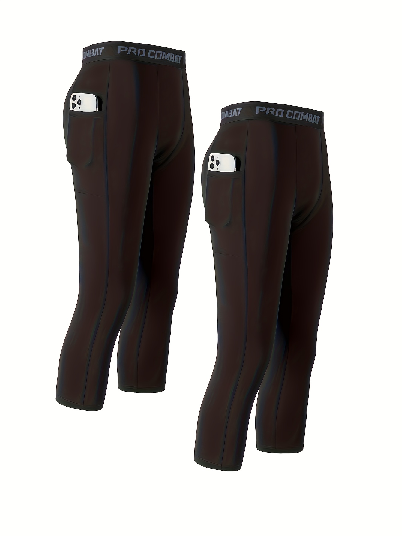 Men's Solid Compression Pants Active Quick Dry High Stretch - Temu