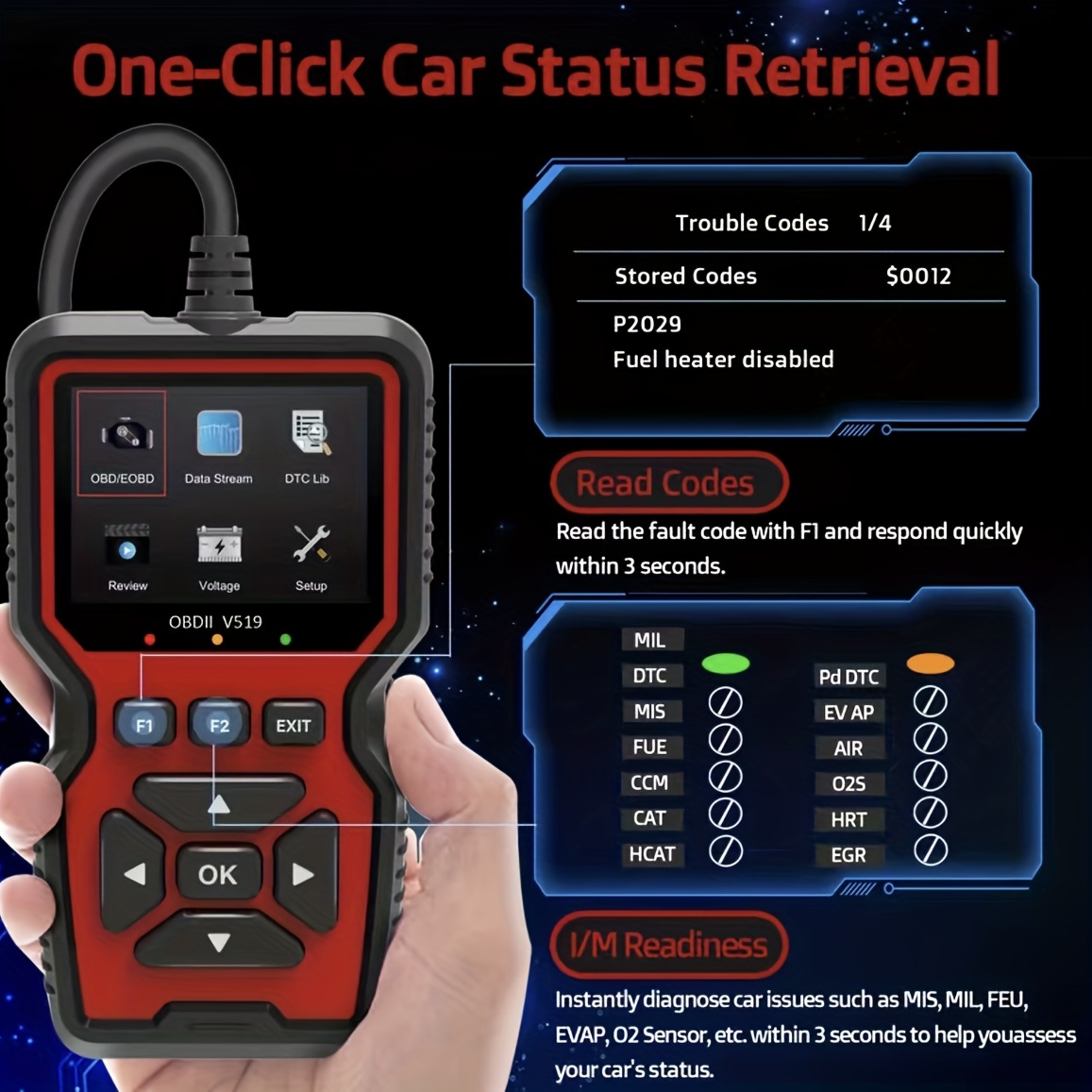 Obd2 Scanner Live Data Professional Mechanic Obdii - Temu