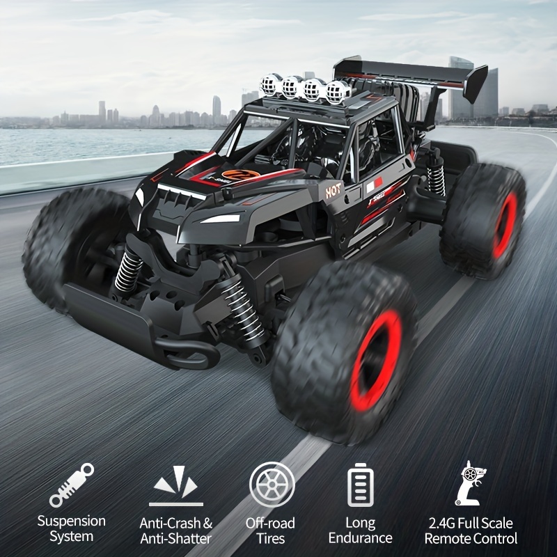 Carro de controle remoto Rc Drift Car 1:16 Escala 4wd 18km/h veículo modelo  de alta velocidade 2.4ghz com luzes led spray borracha pneu corrida