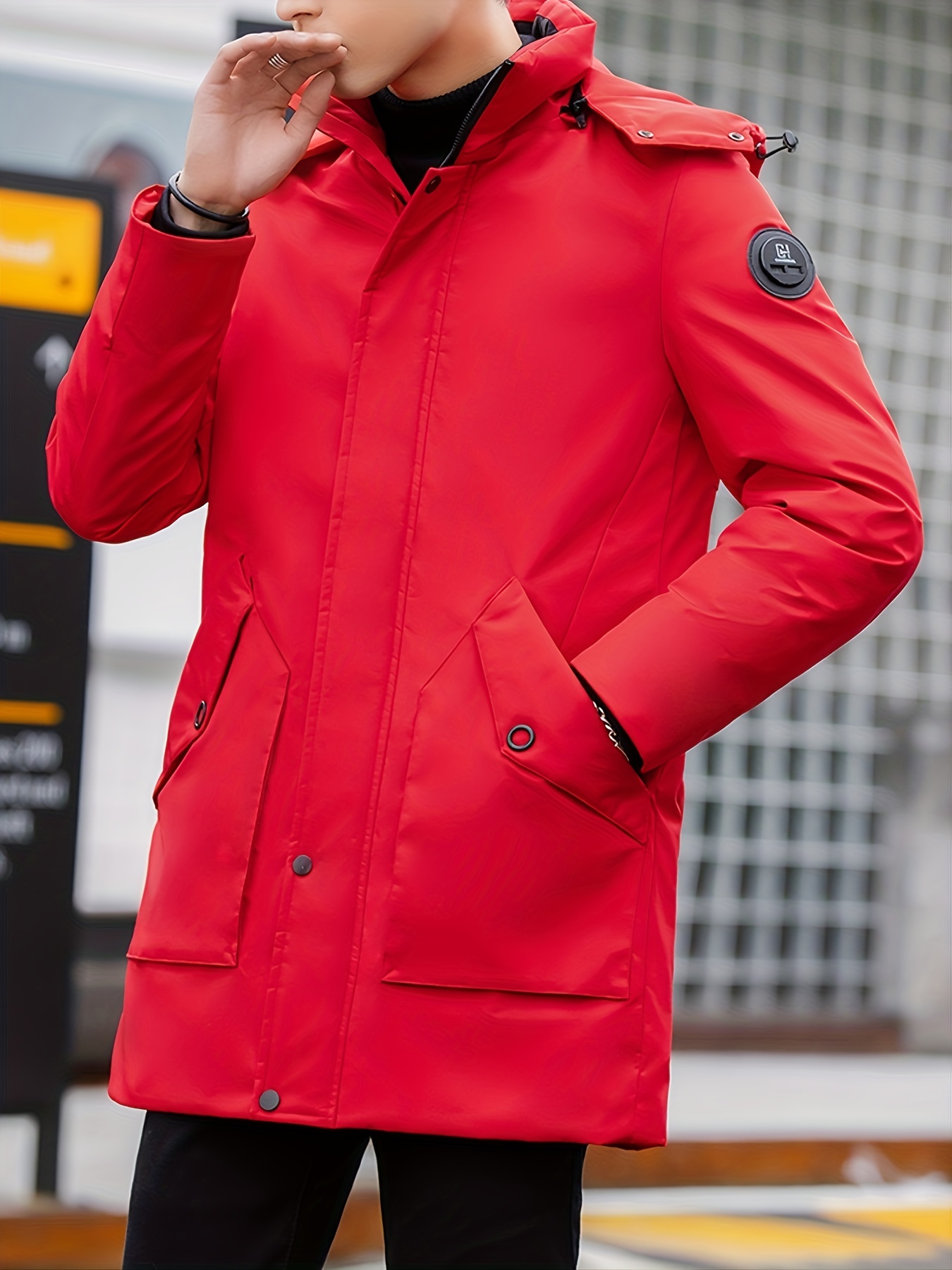 Red mens hot sale winter coat