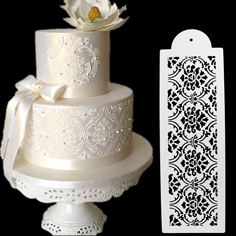 Cake Stencil, Cakes Baking Templates Embossed Fondant Impression Mat Hollow  Printing Lace Templates for Cake Chocolate Dessert 3Pcs