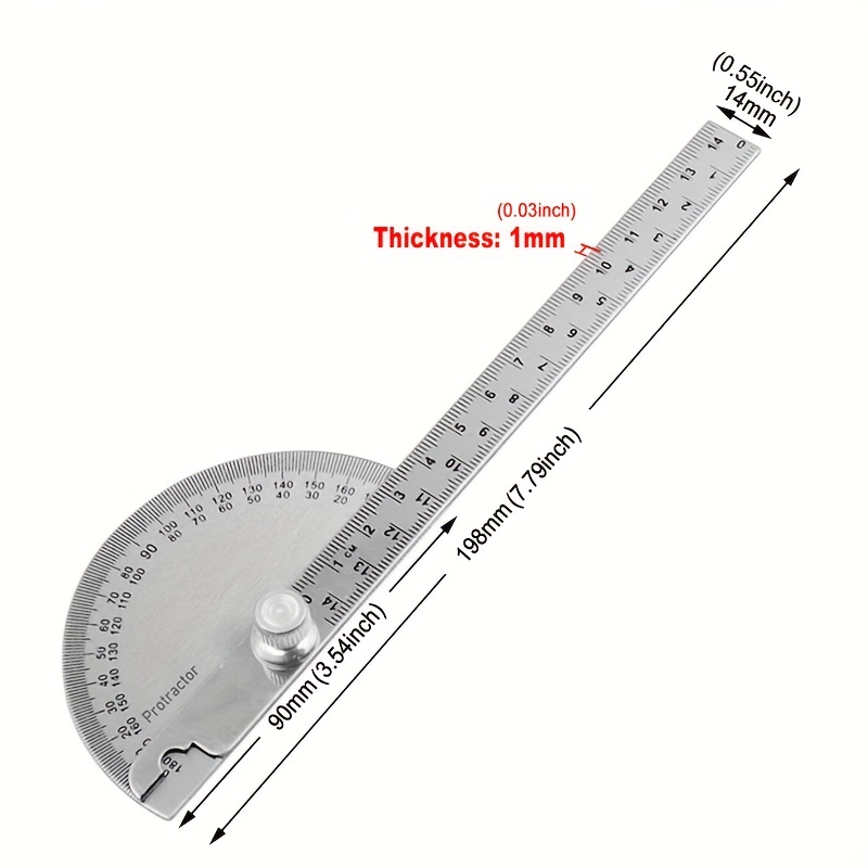 protractor angle ruler stainless steel 90