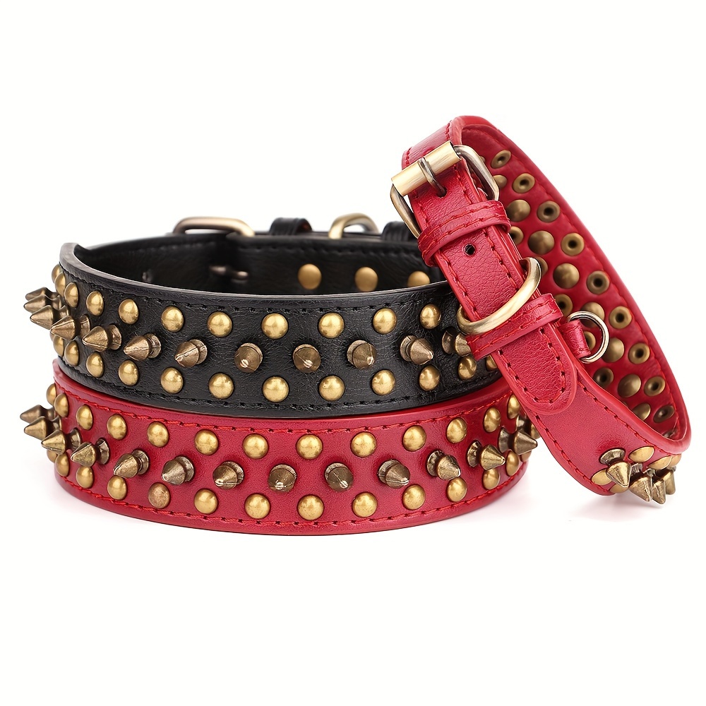 Spiked Dog Collar Soft Pu Leather Mushrooms Rivet Spike - Temu Canada