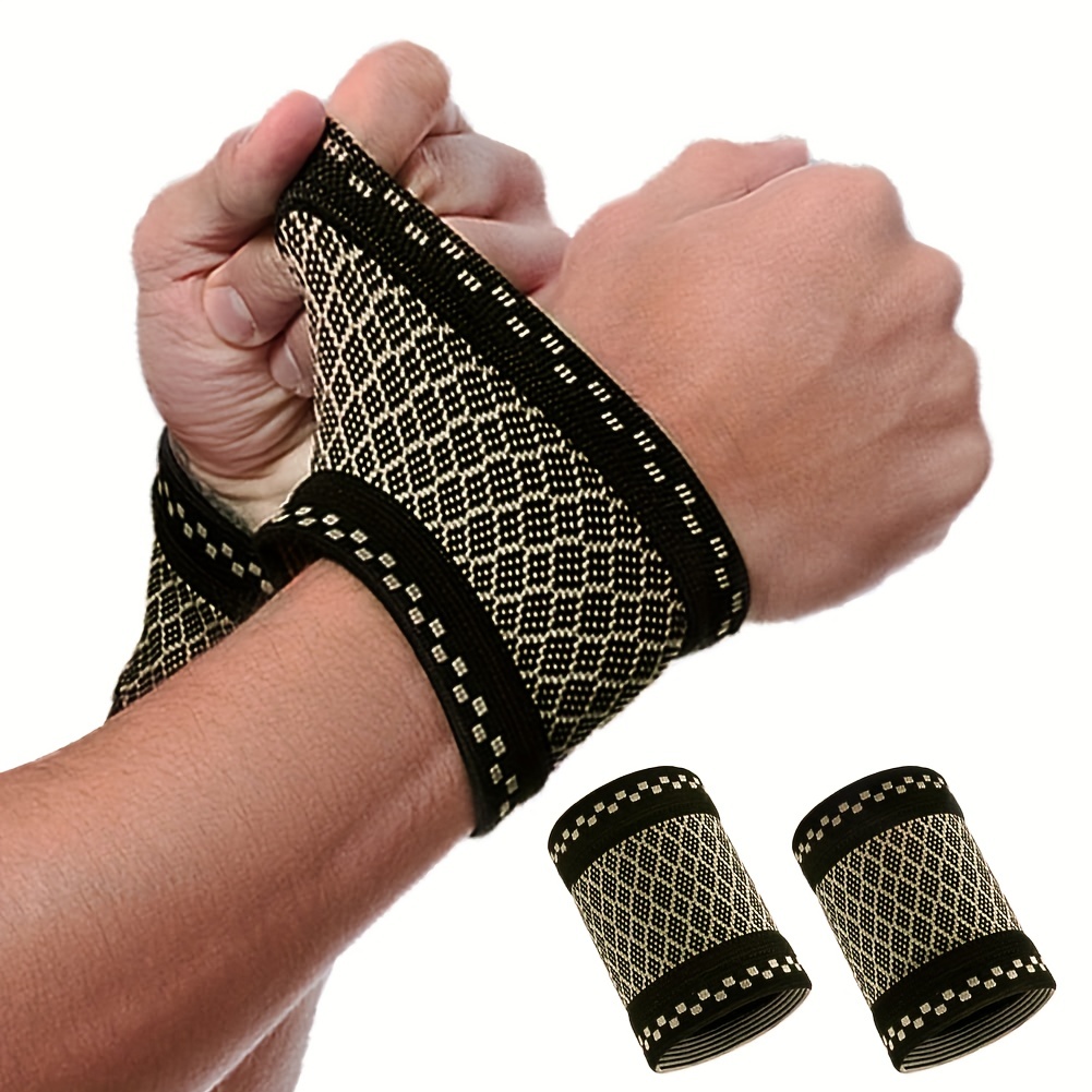 

2pcs Copper Wrist Compression Sleeve, Compression Wrist Brace Wrist Support Wrap Improved Circulation, Elastic Wrist Band For Men And Women Sport