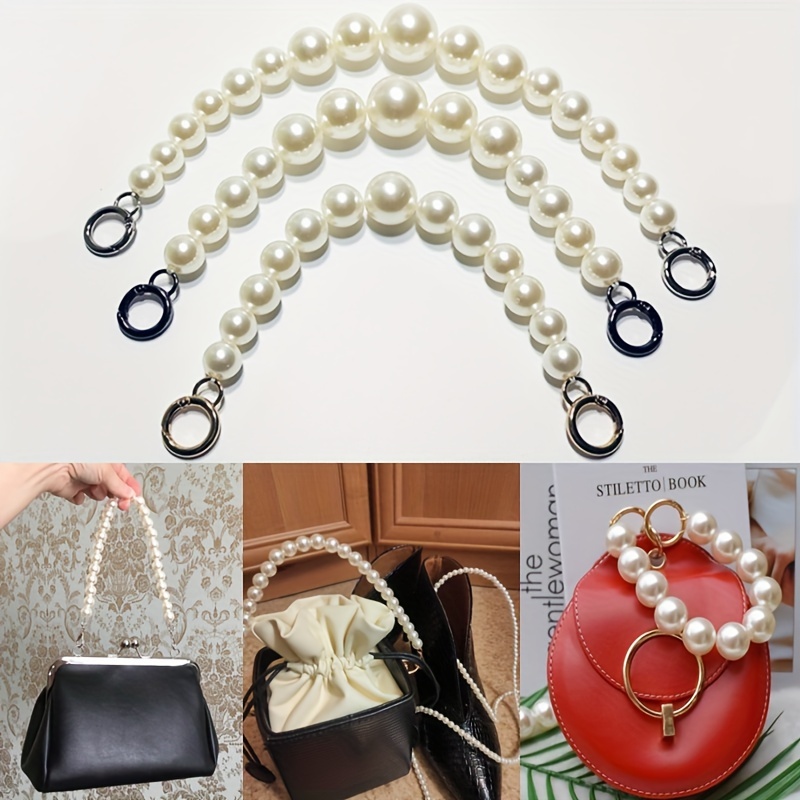 3 Colors 3 Lengths Imitation Pearl Bead Purse Chain Strap - Temu