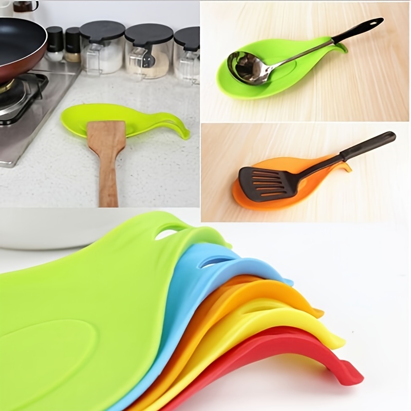 Soporte de silicona para utensilios de cangrejo rojo, soporte de cuchara de  cangrejo de silicona para estufa - Soporte para utensilios de cocina y