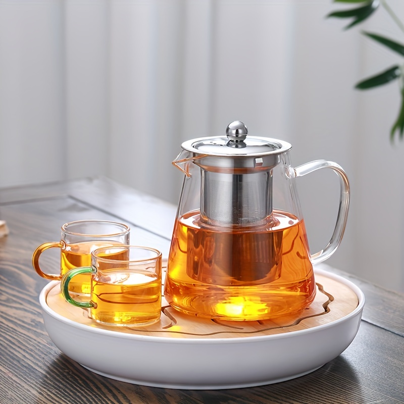 Teapot with Infuser for Loose Tea - 33oz, 4 Cup Tea Infuser, Clear