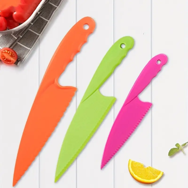 Kids Kitchen Knife Set For Restaurant Plastic Serrated - Temu