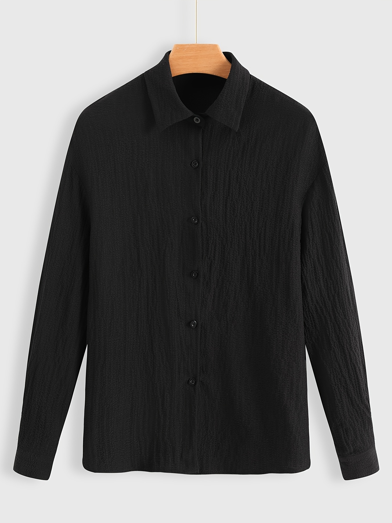 Camisa negra manga discount larga cuello alto