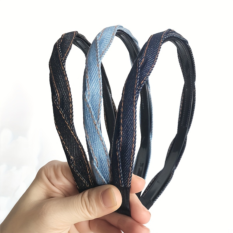 Giegxin 3 Pieces Jean Denim Headband Knot Headband for Women Hair