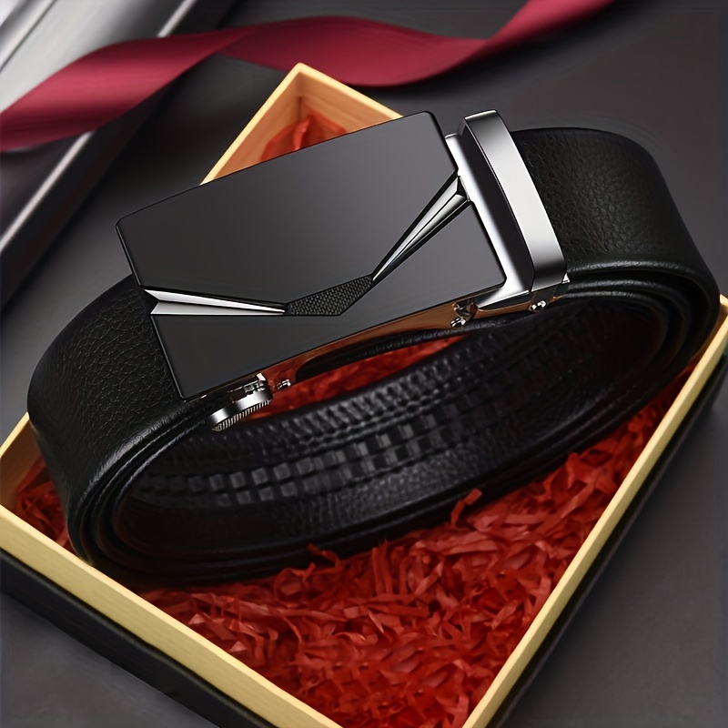 

1pc Men's Casual Simple Classic Style Popular Automatic Buckle Belt, Without Gift Box