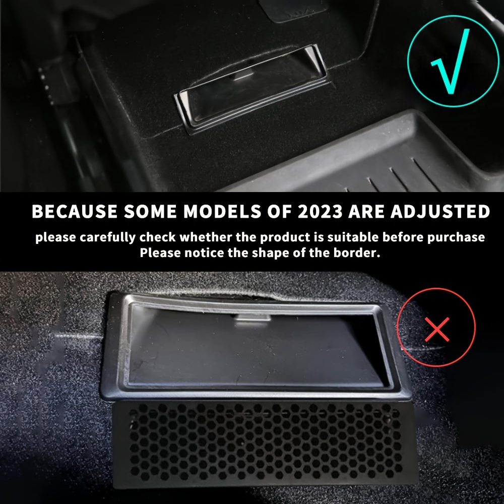 2pcs Air Flow Vent Cover Fit For Tesla Model Y/3 Snap-in Installation Rear  Under Seat Air Conditioning Outlet Grille Protector Interior Accessories